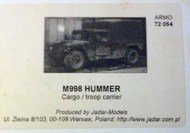  Armo  1/72 M998 HUMMER CARGO with soft top ARMO72054