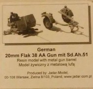 2cm FlaK 38 AA Gun w/Trailer #ARMO72072