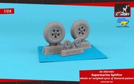  Armory  1/24 Supermarine Spitfire Mk.IXc wheels with weighted tyres of diamond pattern & 5-spoke hubs ARAW24404