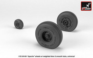  Armory  1/32 Hughes AH-64A Apache wheels w/ weighted tires, smooth hubs ARAW32311