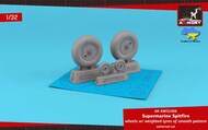 Supermarine Spitfire wheels with weighted tyres of smooth pattern & covered hubs #ARAW32406