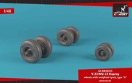  Armory  1/48 Bell-Boeing V-22/MV-22 Osprey wheels with weighted tires type 'B' ARAW48335
