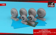  Armory  1/48 Boeing B-29 early production wheels w/ weighted tyres type 'c' (GS) & PE hubcaps ARAW48349