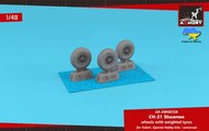  Armory  1/48 CH-21 Shawnee wheels w/ weighted tyres ARAW48358