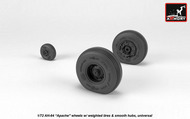  Armory  1/72 Boeing AH-64 Apache wheels w/ weighted tires, smooth hubs ARAW72335