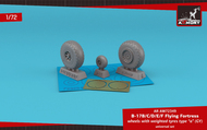  Armory  1/72 Boeing B-17B/B-17C/B-17D/B-17E/B-17F Flying Fortress wheels w/ weighted tyres type 'a' (GY) & PE hubcaps ARAW72349