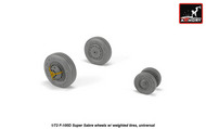  Armory  1/72 North-American F-100D Super Sabre wheels with weighted tires ARYAW72319