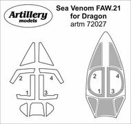  Artillery  1/72 de Havilland Sea Venom FAW.21 Canopy Mask ARTM72027