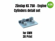  ASK/Art Scale  1/35 Zundap KS 750 - Engine Cylinders detail set 200-A35004