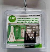  ASK/Art Scale  1/48 Hawker Hurricane Mk.IIc Seat with textile seat belts, buckels and gun sight (two types) 200-A48004