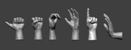  ASK/Art Scale  1/72 Hands - 10 pairs 3D printing 200-A72009