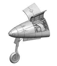 Messerschmitt Me-262A-1a - correct nose including guns, front landing gear + wheel #200-A72045