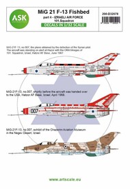  ASK/Art Scale  1/32 Mikoyan MiG-21F-13 Fishbed part 4 - Izraeli Air Force, 101.Squadron OUT OF STOCK IN US, HIGHER PRICED SOURCED IN EUROPE 200-D32078