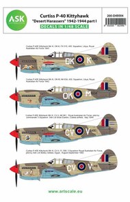 ASK/Art Scale  1/48 Curtiss P-40 Kittyhawk 'Desert Harassers' 1942-1944 part I 200-D48004