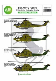  ASK/Art Scale  1/48 Bell AH-1G Cobra 11th Aviation Helicopter Cavalry OUT OF STOCK IN US, HIGHER PRICED SOURCED IN EUROPE 200-D48017