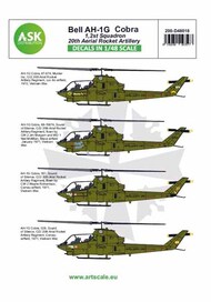  ASK/Art Scale  1/48 Bell AH-1G Cobra 20th Aerial Rocket artilery 200-D48018