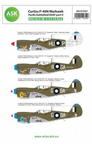  ASK/Art Scale  1/72 Curtiss P-40N Warhawk Pacific battlefield RAAF part II 200-D72007