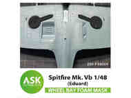  ASK/Art Scale  1/48 Supermarine Spitfire Mk.I, Mk.II Foam flexible wheel bays mask 200-F48004