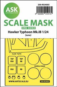Hawker Typhoon Mk.IB one-sided express masks for Airfix OUT OF STOCK IN US, HIGHER PRICED SOURCED IN EUROPE #200-M24005