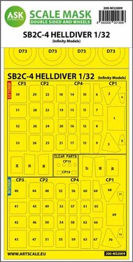  ASK/Art Scale  1/32 Curtiss SB2C-4 Helldiver double-sided express mask OUT OF STOCK IN US, HIGHER PRICED SOURCED IN EUROPE 200-M32009