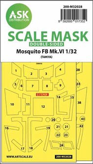  ASK/Art Scale  1/32 de Havilland Mosquito FB Mk.VI (inside & outside) express masks OUT OF STOCK IN US, HIGHER PRICED SOURCED IN EUROPE 200-M32028