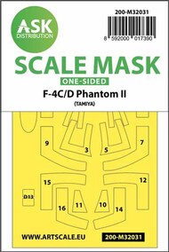  ASK/Art Scale  1/32 McDonnell F-4C/D Phantom one-sided mask OUT OF STOCK IN US, HIGHER PRICED SOURCED IN EUROPE 200-M32031