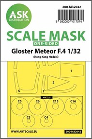 Gloster Meteor F.4 wheel and canopy frame paint masks (outside only) #200-M32042