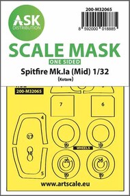  ASK/Art Scale  1/32 Supermarine Spitfire Mk.Ia (mid) one-sided express fit and self adhesive mask 200-M32065