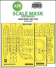  ASK/Art Scale  1/32 Aichi D3A1 Val 1/32 double-sided canopy paint mask 200-M32066