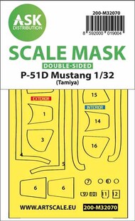  ASK/Art Scale  1/32 P-51D Mustang double-sided fit mask OUT OF STOCK IN US, HIGHER PRICED SOURCED IN EUROPE 200-M32070