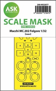  ASK/Art Scale  1/32 Macchi MC.202 Folgore one-sided express fit mask for Italeri OUT OF STOCK IN US, HIGHER PRICED SOURCED IN EUROPE 200-M32077