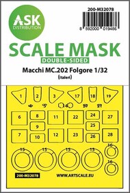  ASK/Art Scale  1/32 Macchi MC.202 Folgore double-sided express fit mask for Italeri 200-M32078