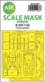  ASK/Art Scale  1/32 North-American B-25H Mitchell canopy frame paint masks (outside only) 200-M32087