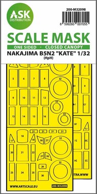  ASK/Art Scale  1/32 Nakajima B5N2 Kate closed canopy - canopy frame paint masks 200-M32098