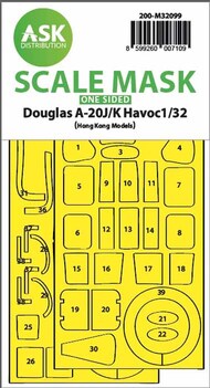  ASK/Art Scale  1/32 Douglas A-20J/K Havoc one-sided express mask OUT OF STOCK IN US, HIGHER PRICED SOURCED IN EUROPE 200-M32099