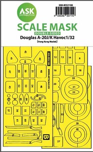  ASK/Art Scale  1/32 Douglas A-20J/K Havoc double-sided express mask OUT OF STOCK IN US, HIGHER PRICED SOURCED IN EUROPE 200-M32100