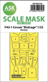  ASK/Art Scale  1/32 Vought F4U-1 Corsair 'Birdcage' - canopy frame paint masks (outside only) 200-M32102