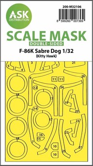  ASK/Art Scale  1/32 North-American F-86K Sabre Dog double-sided express fit mask 200-M32106