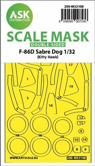  ASK/Art Scale  1/32 North-American F-86D Sabre Dog double-sided express fit mask 200-M32108