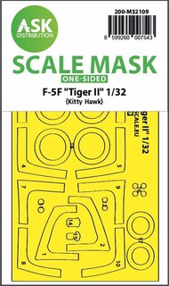  ASK/Art Scale  1/32 Northrop F-5F Tiger II wheels and canopy frame paint mask (outside only) 200-M32109