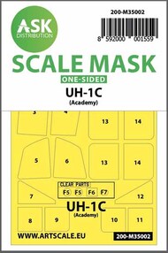  ASK/Art Scale  1/35 Bell UH-1C Huey Kabuki canopy masks (outside only) OUT OF STOCK IN US, HIGHER PRICED SOURCED IN EUROPE 200-M35002