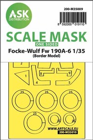  ASK/Art Scale  1/35 Focke-Wulf Fw.190A-6 one-sided painting mask 200-M35009