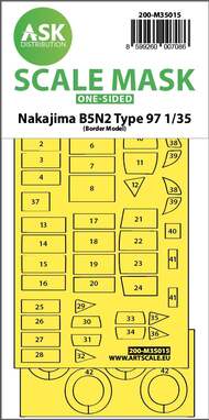 ASK/Art Scale  1/35 Nakajima B5N2 Type 97 one-sided express fit painting mask OUT OF STOCK IN US, HIGHER PRICED SOURCED IN EUROPE 200-M35015
