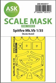  ASK/Art Scale  1/35 Supermarine Spitfire Mk.Vb wheels and canopy frame paint mask (outside only) 200-M35017