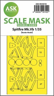  ASK/Art Scale  1/35 Supermarine Spitfire Mk.Vb double-sided express fit painting mask 200-M35018