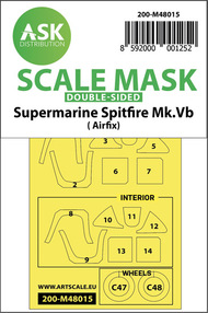  ASK/Art Scale  1/48 Supermarine Spitfire Mk.Vb wheels and canopy masks 200-M48015