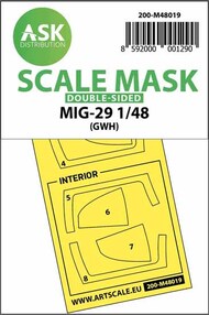  ASK/Art Scale  1/48 Mikoyan MiG-29 Kabuki wheels and canopy masks OUT OF STOCK IN US, HIGHER PRICED SOURCED IN EUROPE 200-M48019