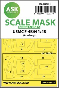  ASK/Art Scale  1/48 USMC McDonnell F-4B/N Phantom Kabuki wheels and canopy masks OUT OF STOCK IN US, HIGHER PRICED SOURCED IN EUROPE 200-M48021