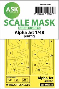  ASK/Art Scale  1/48 Dassault-Dornier Alpha Jet canopy masks (inside and outside) 200-M48033