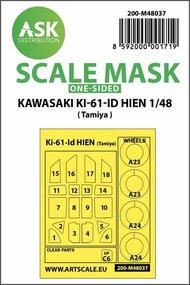 Kawasaki Ki-61-ID Hien wheel and canopy masks (outside only) OUT OF STOCK IN US, HIGHER PRICED SOURCED IN EUROPE #200-M48037
